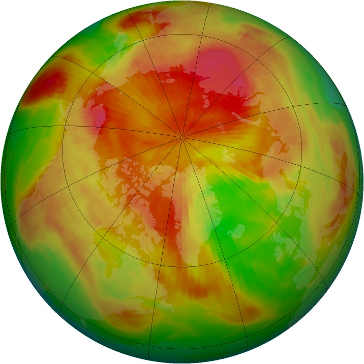 Arctic ozone map for 25 April 1984